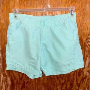 Women’s Columbia PFG Omni-shade mint shorts button up size Small